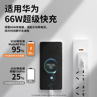 耐智适用华为充电器66W超级快充头Mate40pro p40 p50快充插头nova9 快充数据线安卓原品装手机快充通用 单品【66W超级快充头】