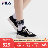 斐乐（FILA）女鞋GEAR 1S复古帆布鞋2024秋饼干鞋休闲运动鞋 黑-BK 37.5