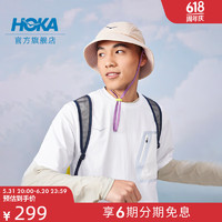 HOKA ONE ONE 新款男款夏季探险帽户外可调节遮阳透气舒适 流沙色 均码