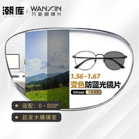 winsee 万新 1.60防蓝光变色镜片（附带原厂包装）+多款镜架可选