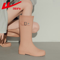 回力雨鞋女士时尚成人高筒雨靴水鞋胶鞋套鞋水靴 8873卡其色高筒 39