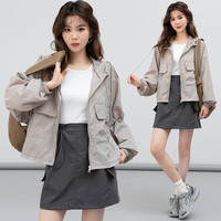 木子 非衣 女士连帽外套防晒衣 三色可选