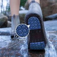 博沃尼克 防雨鞋套成人硅胶雨鞋套下雨防滑耐磨便携式雨靴鞋套 棕色XL码