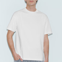 URBAN REVIVO 男士时尚简约百搭圆领宽松短袖T恤 UMF440115 本白 XS