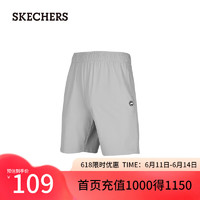 斯凯奇（Skechers）夏季男吸湿速干短裤运动休闲裤P224M109 合金色/002E 2XL