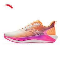 ANTA 安踏 劲风 竞速训练中考体测男子跑步鞋 912435501-2 象牙白/荧光甜瓜橙/半夏紫 44