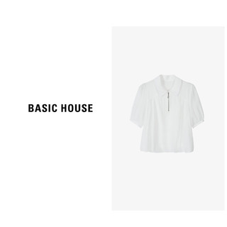 Basic House/百家好夏简约气质休闲法式衬衫女夏季2024 淡蓝 S90-105斤