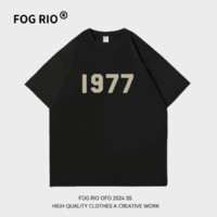 FOG RIO 重磅原創設計2024潮牌純棉重磅短袖T恤男女純棉t