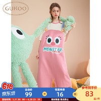 GUKOO 果壳 旗下YSO品牌睡衣女夏季小怪兽粉色背带连体衣