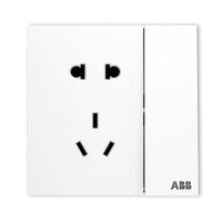 ABB 盈致系列 白色 五孔带开关（可单独控制灯）*五只