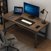景彩 电脑桌台式书桌学习桌办公写字桌电竞长条桌子JDZ03胡桃色1.2m