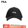 FILA 斐乐 官方棒球帽情侣款春季款时尚休闲鸭舌帽子遮阳帽 正黑色-BK XS
