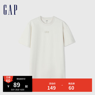 Gap 盖璞 男女春季圆领短袖T恤 885843 灰白色 M