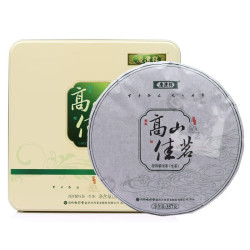 七彩云南庆沣祥普洱茶生茶高山佳茗礼盒装铁盒357g