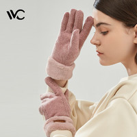VVC 羊毛手套女秋冬季骑行手套可触屏加绒防寒德绒时尚保暖女士手套