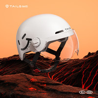 TAILG 台铃 电动车头盔新国标3C认证安全帽男士女士四级通用骑行装备半盔配件 白色-透明短镜