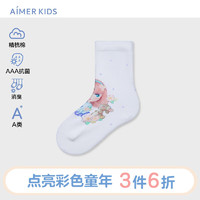 爱慕儿童（AIMER KIDS）小猪佩奇卡通IP抑菌消臭棉袜儿童袜子男女童网眼平纹四季袜A类 小布娃娃四季短袜AK194F151 16(脚长14-16cm，2-4岁)