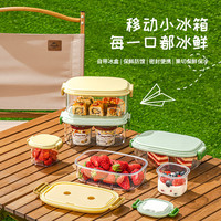 拜杰保鲜盒手提水果盒便携便当盒移动小冰箱食品级锁鲜野餐盒1400ml 移动小冰箱冰盒 1400ml