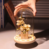 玫瑰积木永生花束盆栽益智拼装玩具闺蜜国风轻奢摆件