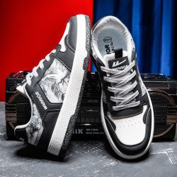 百亿补贴warrior回力男鞋2024新款春季国潮水墨画板鞋男款休闲百搭