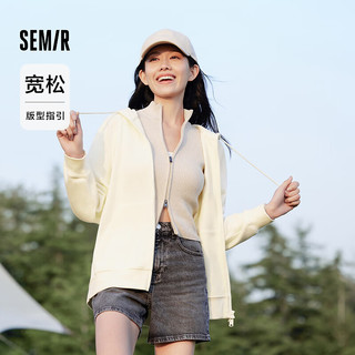 森马（Semir）梅花系列外套女宽松插肩袖刺绣2024秋季休闲连帽夹克百搭 奶白10501 XS 150/76A