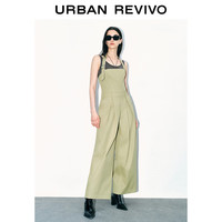 URBAN REVIVO 女士潮流高街工装风挂脖露背连身裤 UWJ640024
