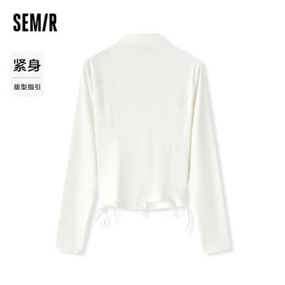 森马（Semir）防晒衣女UPF100+户外短款修身连帽上衣2024夏凉感轻量化外套 【户外防晒】-纯净白10102-立领 170/92A/XL