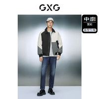 GXG男装 时尚撞色舒适抗皱保暖棉翻领夹克外套 冬季