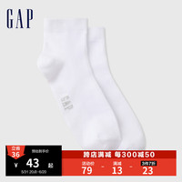Gap男装2024夏季字母logo低筒袜运动简约经典短袜袜子541310 白色 ONESIZE