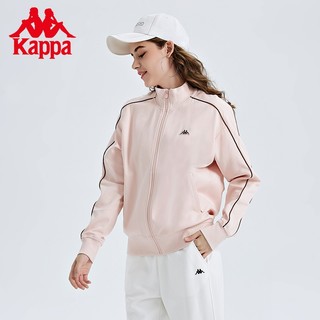 卡帕（Kappa）针织外套女秋运动卫衣休闲开衫夹克 桃皮粉-5005 XL