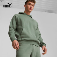 彪马（PUMA） 男女同款秋冬宽松连帽卫衣 CLASSICS HOODIE 625301 浅绿灰-44 XS(165/88A)