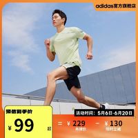 adidas 阿迪达斯 官方旗舰店，男夏季速干舒适跑步运动上衣圆领短袖T恤