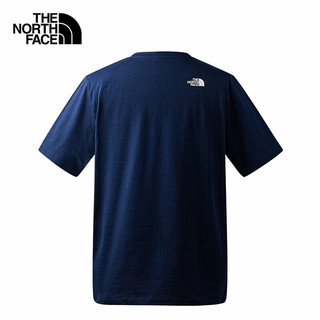 The North Face北面短袖T恤男户外舒适棉印花短袖81N6 藏青色/8K2 XL