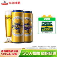 青岛啤酒直发皮尔森全麦10.5度500ml*12罐装大罐啤酒整箱 500mL 12罐