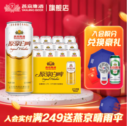 yanjingbeer燕京啤酒12度德式原浆白啤500ml12罐