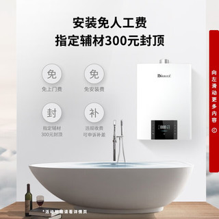 林内（Rinnai）13升燃气热水器13QD06W+SG（同C08W）零冷水套装 水伺服智能生态 零波动恒温 语音APP智控 13L 零冷水套装