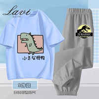 Lavi 男童套装夏季短袖防蚊裤两件套2024新款男孩潮流T恤夏装 套装