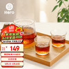 Hero（咖啡器具） Hero日式锤纹壶透明玻璃咖啡壶耐高温茶壶加厚玻璃手冲分享壶400ml（不带杯子
