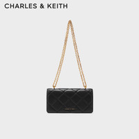 CHARLES & KEITH CHARLES&KEITH菱格链条小方钱包包女包CK6-10680924 Black黑色