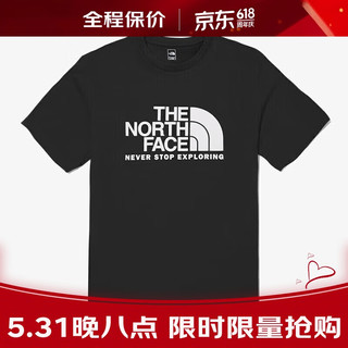 THE NORTH FACE 北面 面（The North Face）韩版经典LOGO短袖户外男女透气T恤休闲棉质圆领情侣潮流半袖