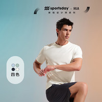 HLA 海澜之家 男士马术运动速干圆领短袖短袖T恤 HNTBW2W184A 米白 L