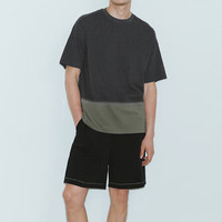 URBAN REVIVO 男士时尚设计感休闲撞色圆领短袖T恤 UMF440117