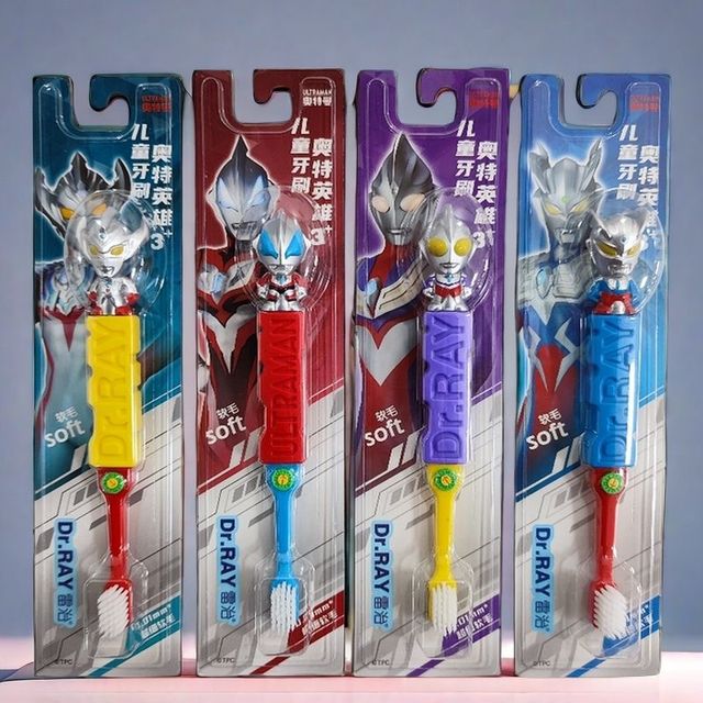 Dr.RAY 雷治 正品雷治奥特曼软毛儿童牙刷3-12岁幼儿男童小孩宝宝卡通护齿牙刷