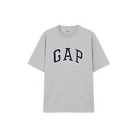 Gap 盖璞 男女士棉质拼接logo圆领短袖T恤 460841 灰色 XL