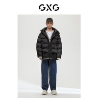 GXG 男装费尔岛系列黑色羽绒服2022年冬季