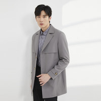 利郎轻时尚男装新款风衣男防风男士外套Q2QFY102 中灰 170