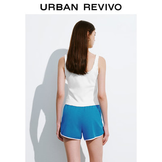 URBAN REVIVO 女装休闲甜辣设计感木耳边修身T恤 UWL440191 本白 S