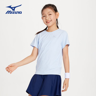 美津浓（MIZUNO）Mizuno儿童短袖T恤冰感防晒2024夏季男童女童舒适 浅绿色 140cm(120cm) (身高135