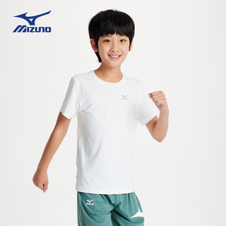 美津浓（MIZUNO）Mizuno儿童短袖T恤冰感防晒2024夏季男童女童舒适 天蓝色 120cm(120cm) (身高115