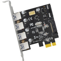 DIEWU PCIE转usb3.0扩展卡双电四口台式机pci-e转USB3.0进口芯片